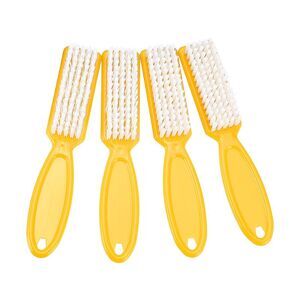 4 Pcs Fingernail Cleaner Nail Brush with Plastic Handle Orange Yellow